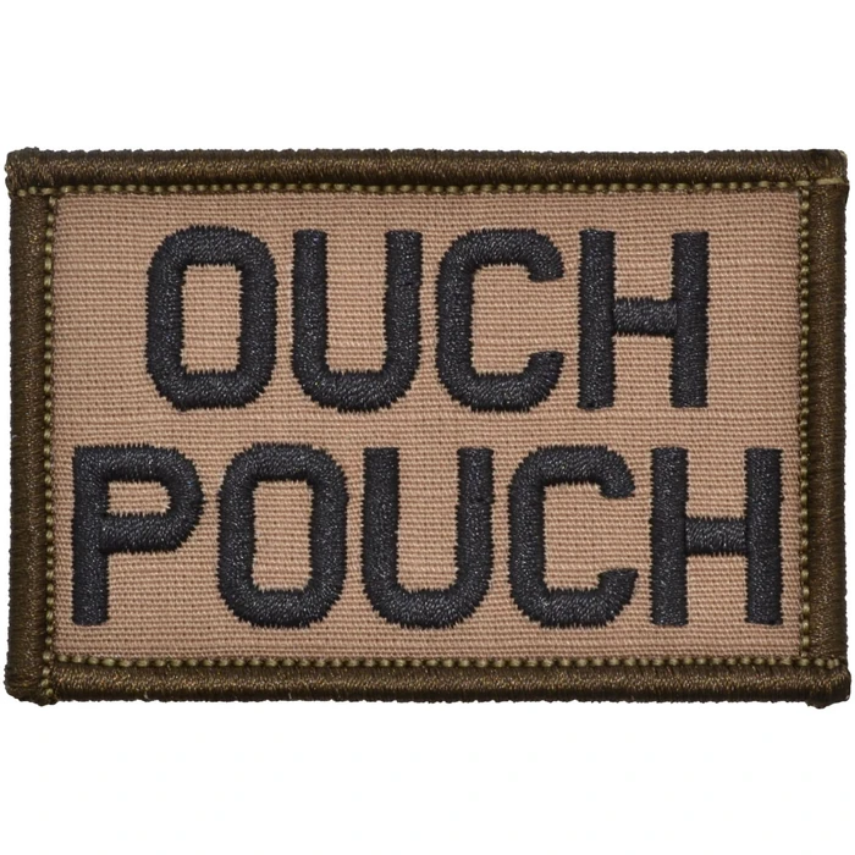 Ouch Pouch Tan First Aid Removable Patch 2x3 Morale Patch With Hook and  Loop Backing 