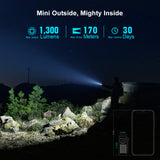 Olight Baton 4 1300 Lumens Rechargeable Powerful EDC Small Flashlight