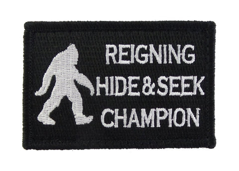 Bigfoot Reigning Hide and Seek Champion Tactical Patch 2"x3" Morale Patch
