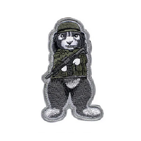Tactical Bunny With Helmet & Rifle Morale Patch