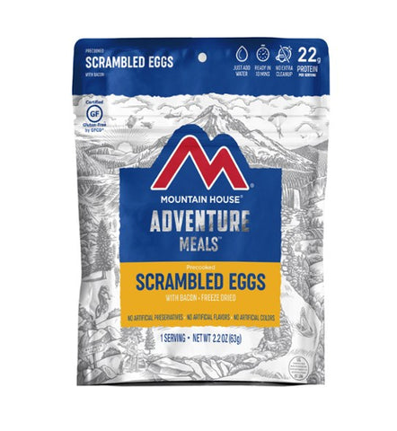 Mountain House Scrambled Eggs with Bacon Freeze Dried Meal, 1 Serving, Pouch