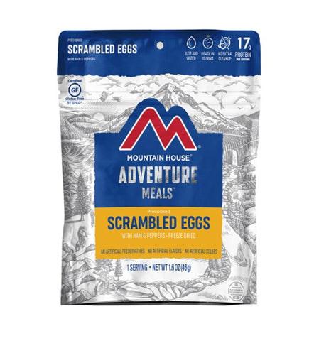 Mountain House Scrambled Eggs with Ham & Peppers Freeze Dried Meal, 1 Serving, Pouch